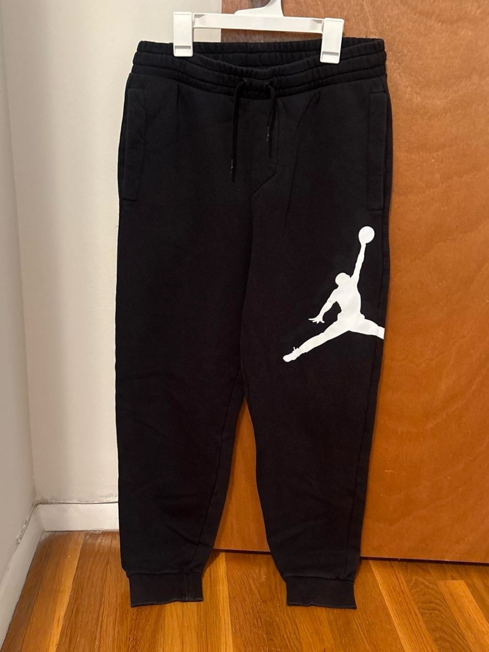 Jordan Black Sweat Joggers with White Jumpman Graphic